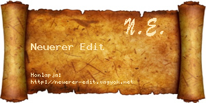 Neuerer Edit névjegykártya